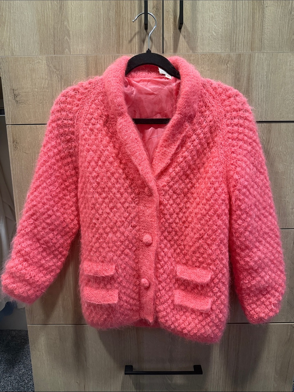 Women's Pink Textured Bouclé sweater